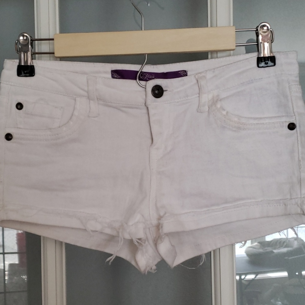 C.Pink White Denim Cut Offs Size 3